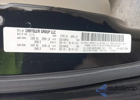 2012 Chrysler Town & Country Touring from USA, damaged, VIN 2C4RC1BG8CR186802